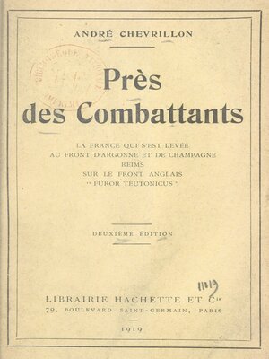 cover image of Près des combattants